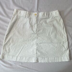Lilly Pulitzer White Cotton Blend Mini Skirt Size 10 Classic Preppy Vintage Y2K